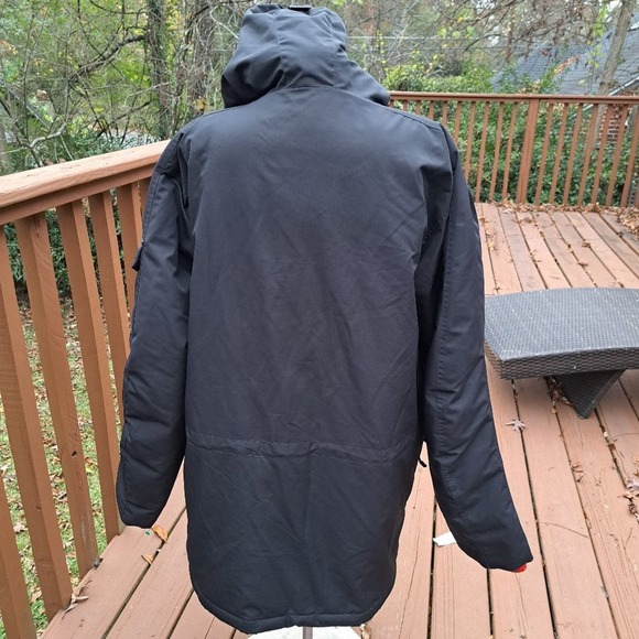 Timberland Hooded Parka Mens LXL/TG Fleece Lined Faux Hood Zip Jacket Coat Black - Picture 3 of 15